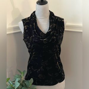 🔵5 For $15🔵 Vintage Kathy Lee Velvet Sleeveless Cowl Neck Blouse